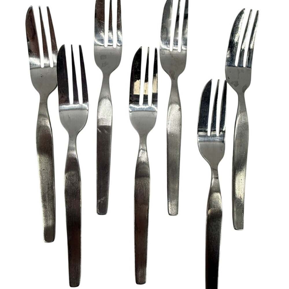 Viners Profile Stainless Pastry Cake Forks Korea Vintage 5 Inch Set of 7